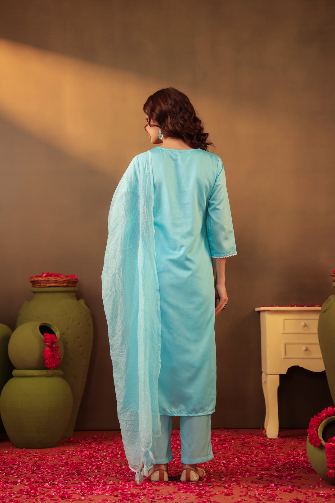 Chikankari Suit Set Blue