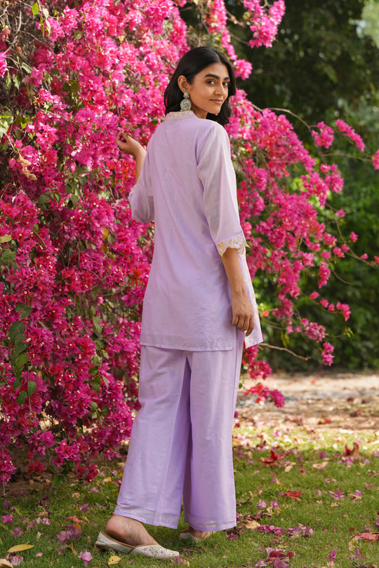 Lavender Embroidered Suit Set