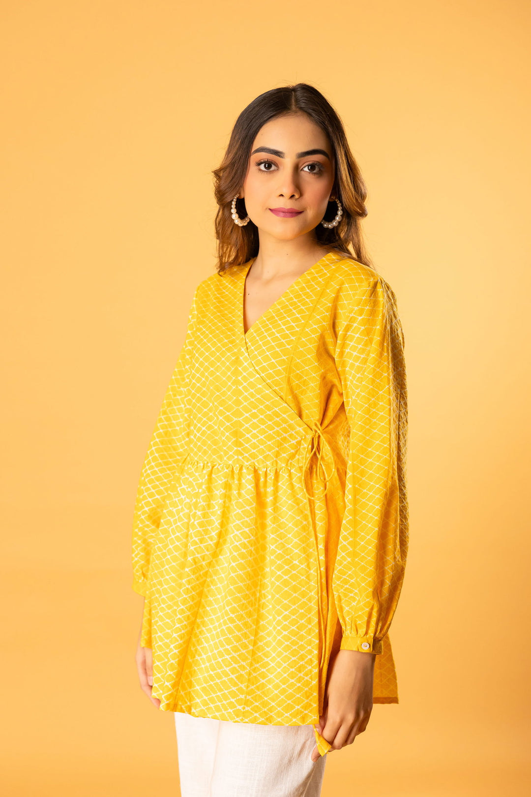 Angrakha wrap top- yellow - Cult91