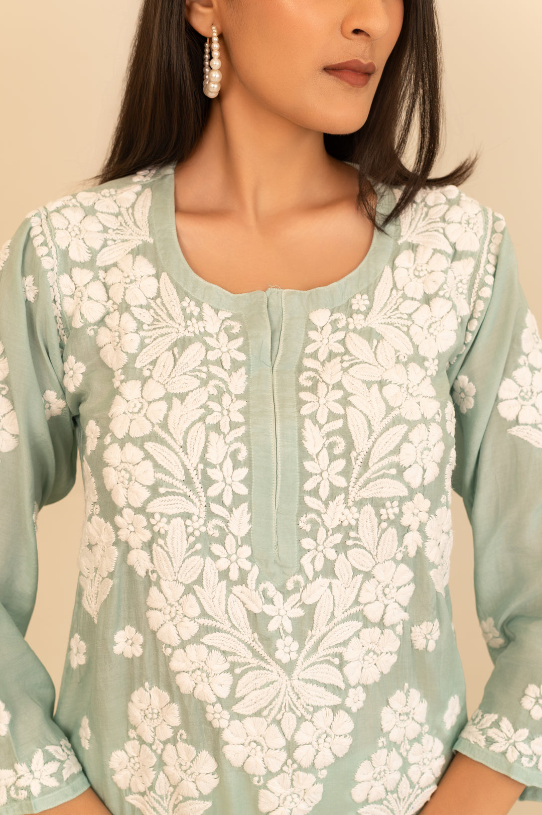 Sea Green Chikankari Kurta