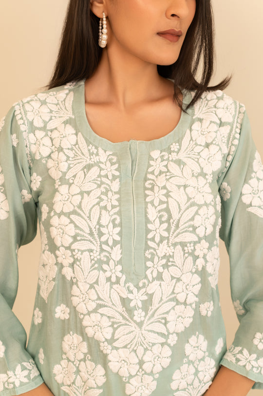 Sea Green Chikankari Kurta