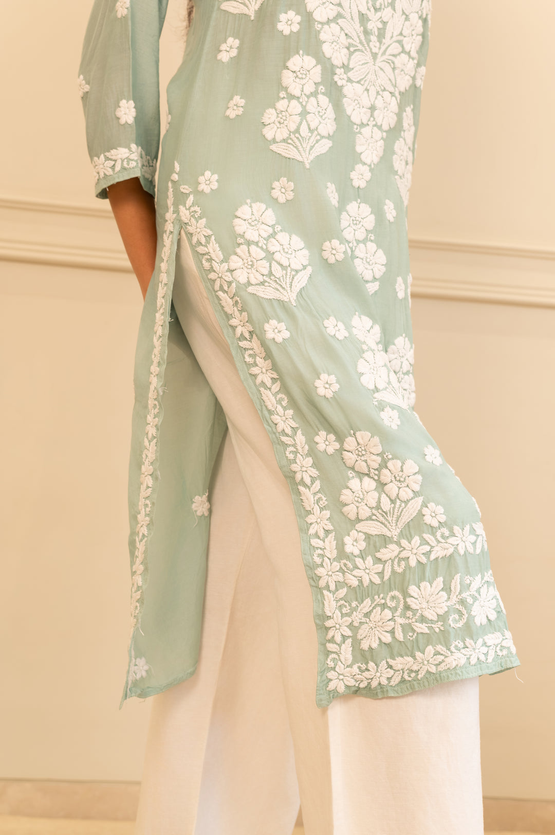 Sea Green Chikankari Kurta