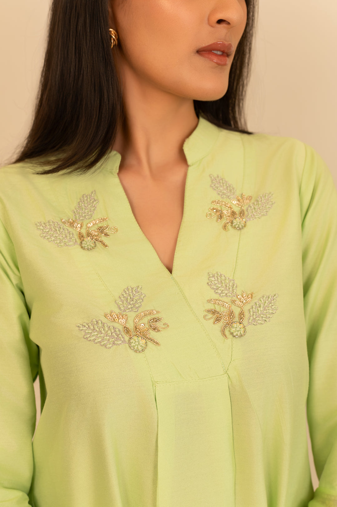 Light Green Embroidered Kurta Set with Dupatta