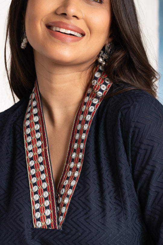 Mirror Embroidered Kurta