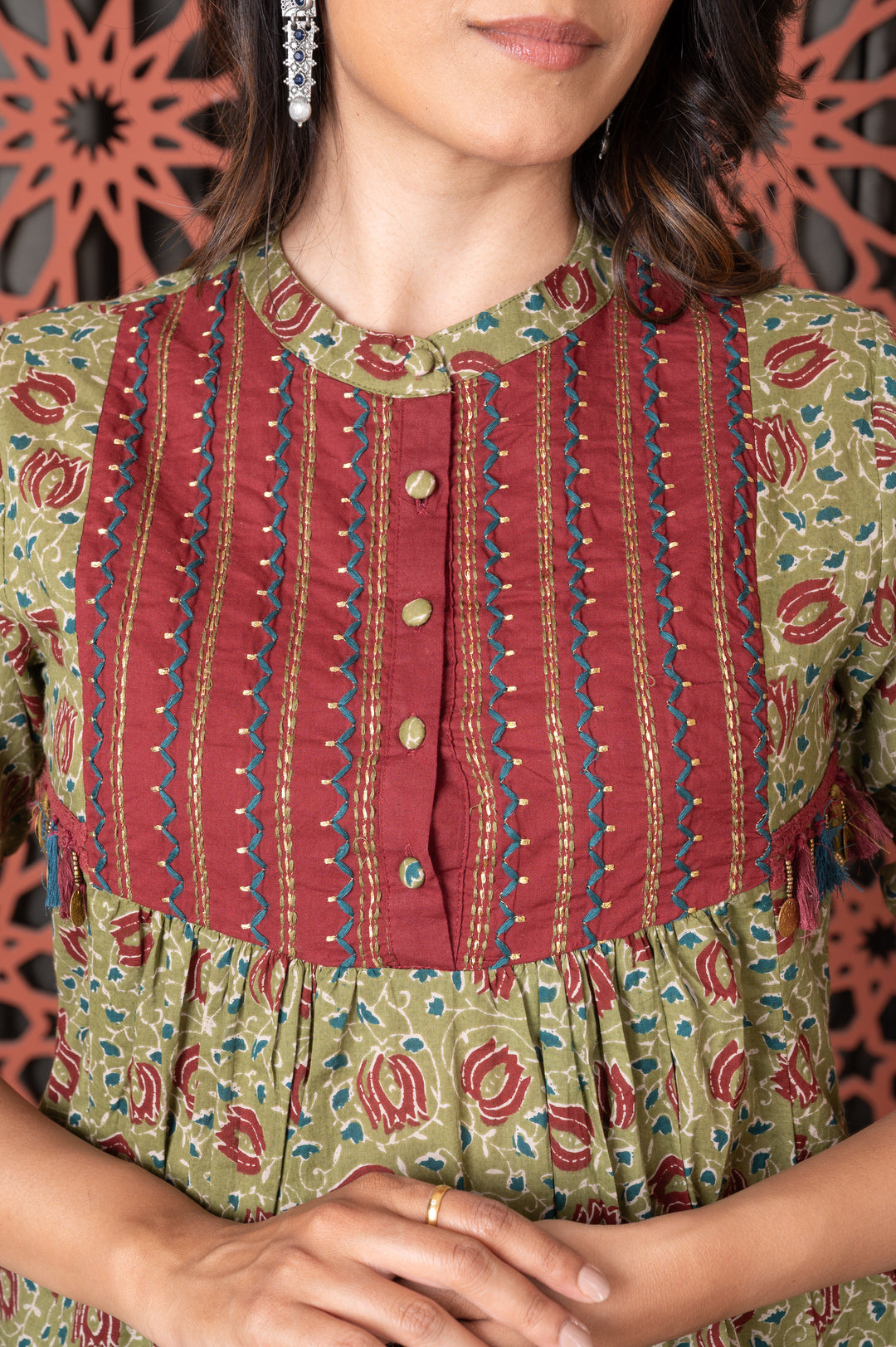 Neck Patch Work kurta set