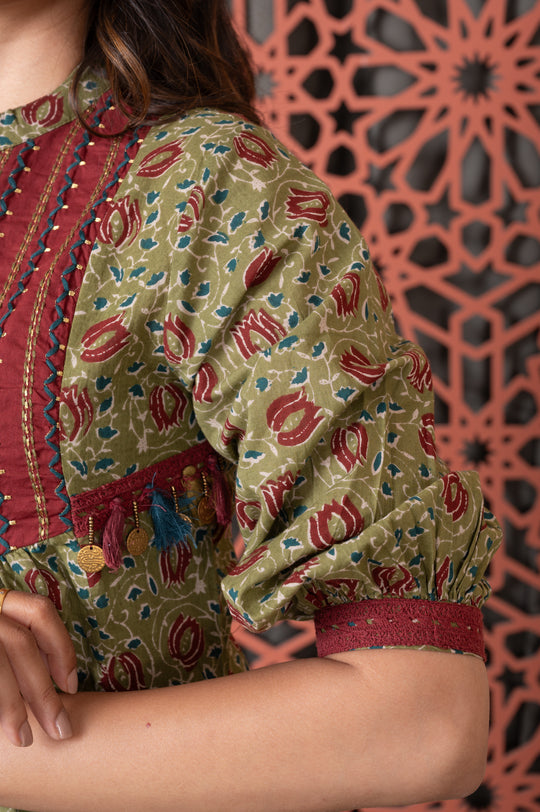 Neck Patch Work kurta set