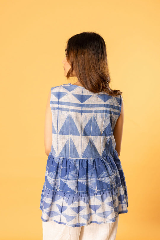 Sleveless tier top in blue - Cult91