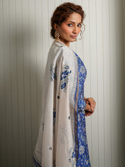 Indigo Blue Angrakha Jaipuri Suit