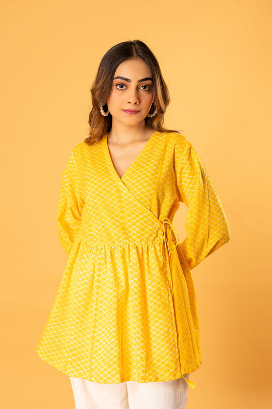 Angrakha wrap top- yellow - Cult91