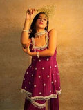 Aubergine Sharara set With Choker Dupatta - Cult91