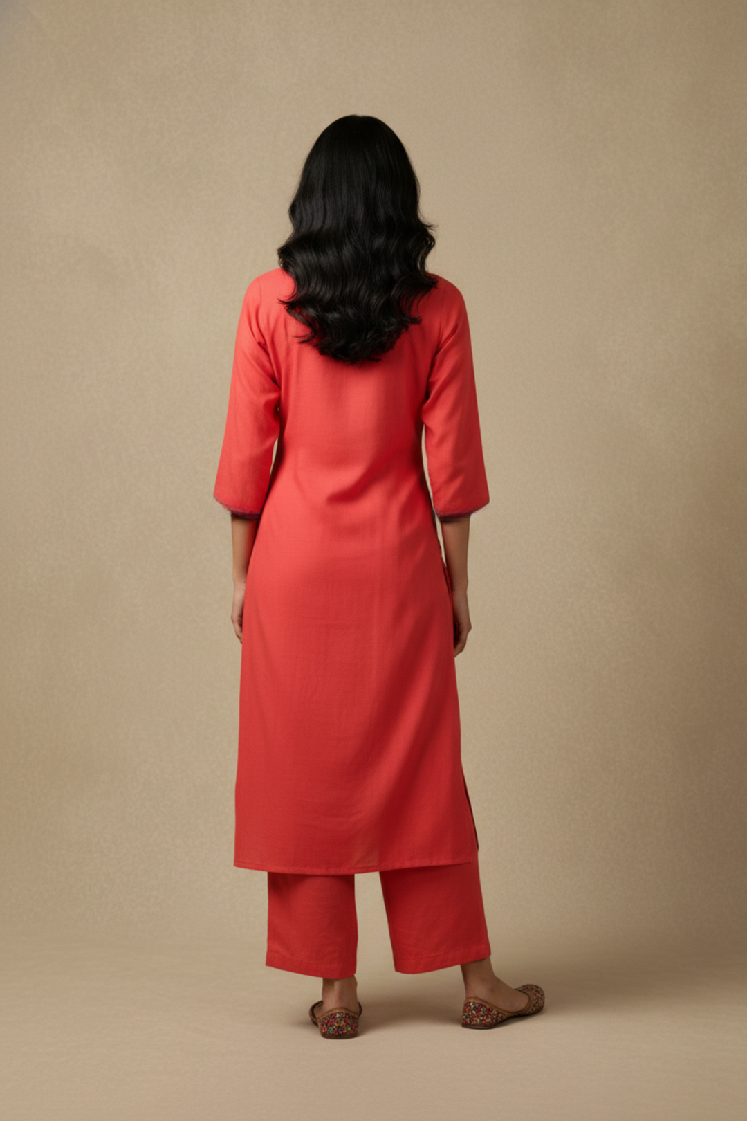 Peach embroidered Co-ord Set