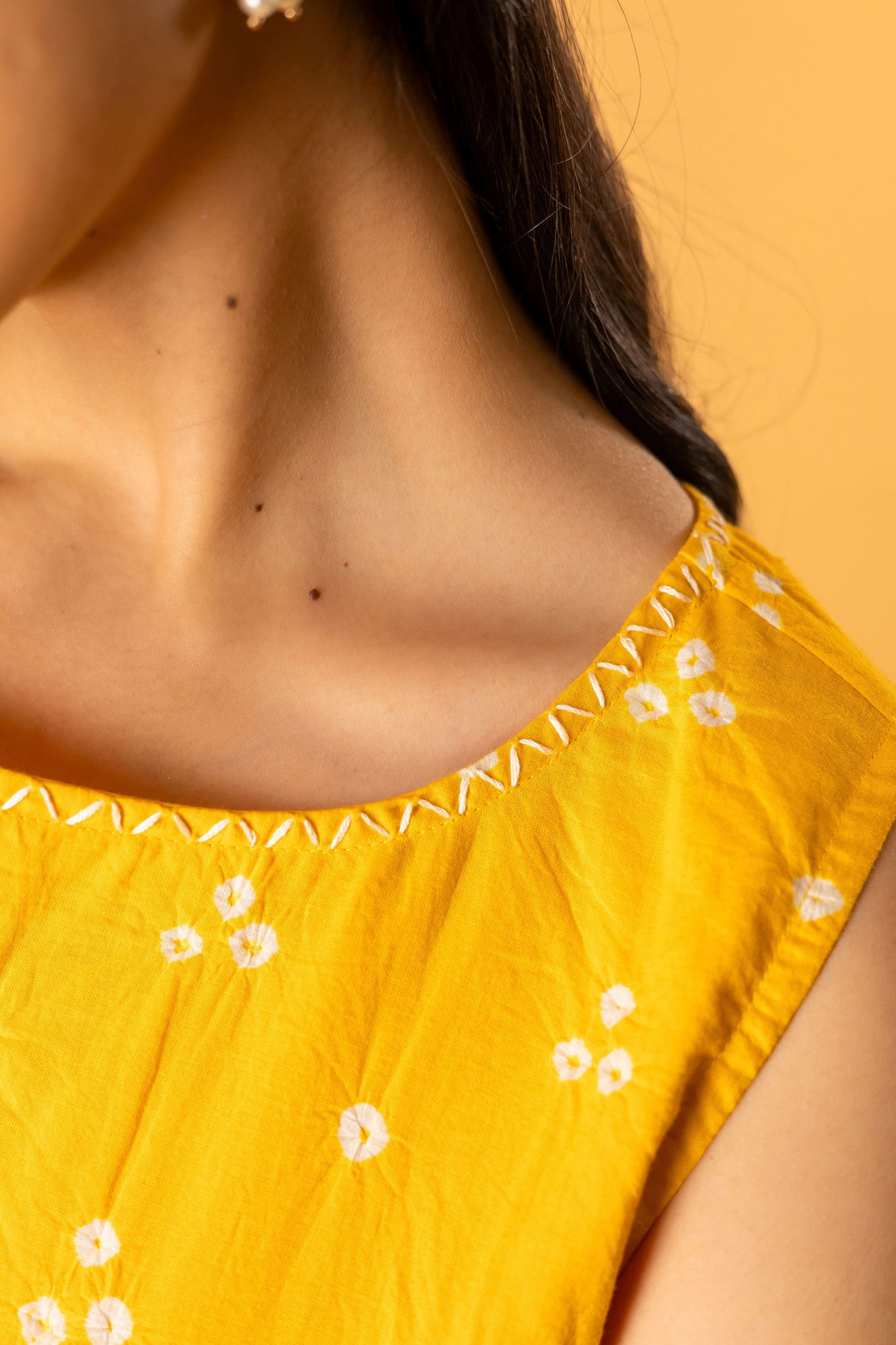 Bandhani short dress in yellow - Cult91