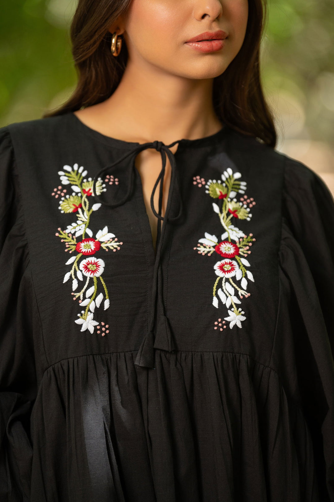 Black Embroidered Dress - Cult91