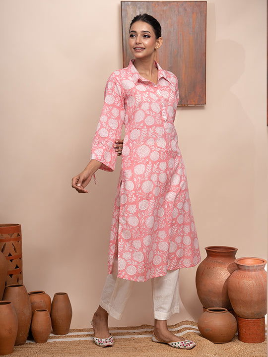 Block Printed Jaipuri Cotton Kurta - Cult91