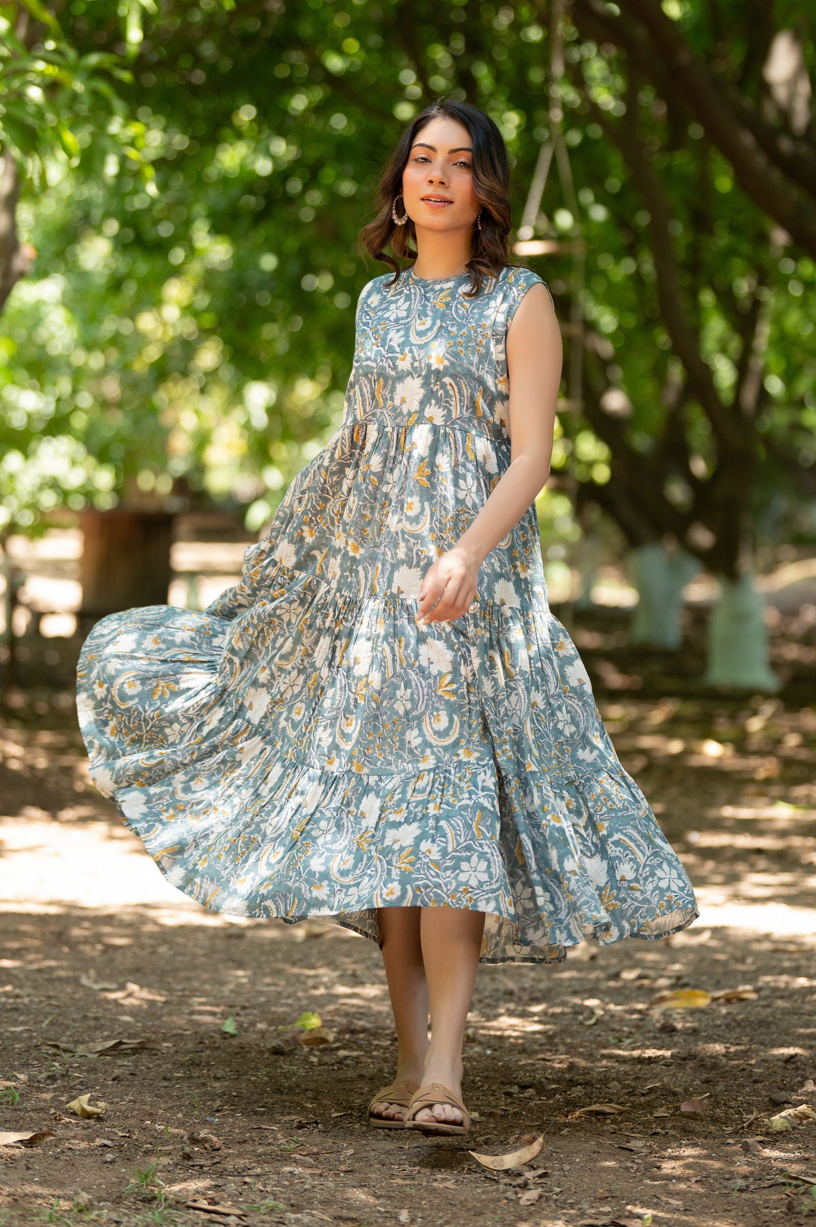 Blue Tiered Maxi Dress - Cult91