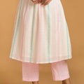 Boat Neck Striped Kurta with Straight Pants - Cult91