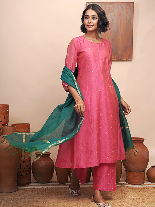 Chanderi Silk Suit Set - Cult91