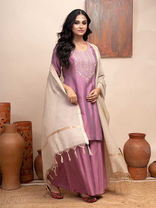 Chanderi Silk Suit Set - Cult91