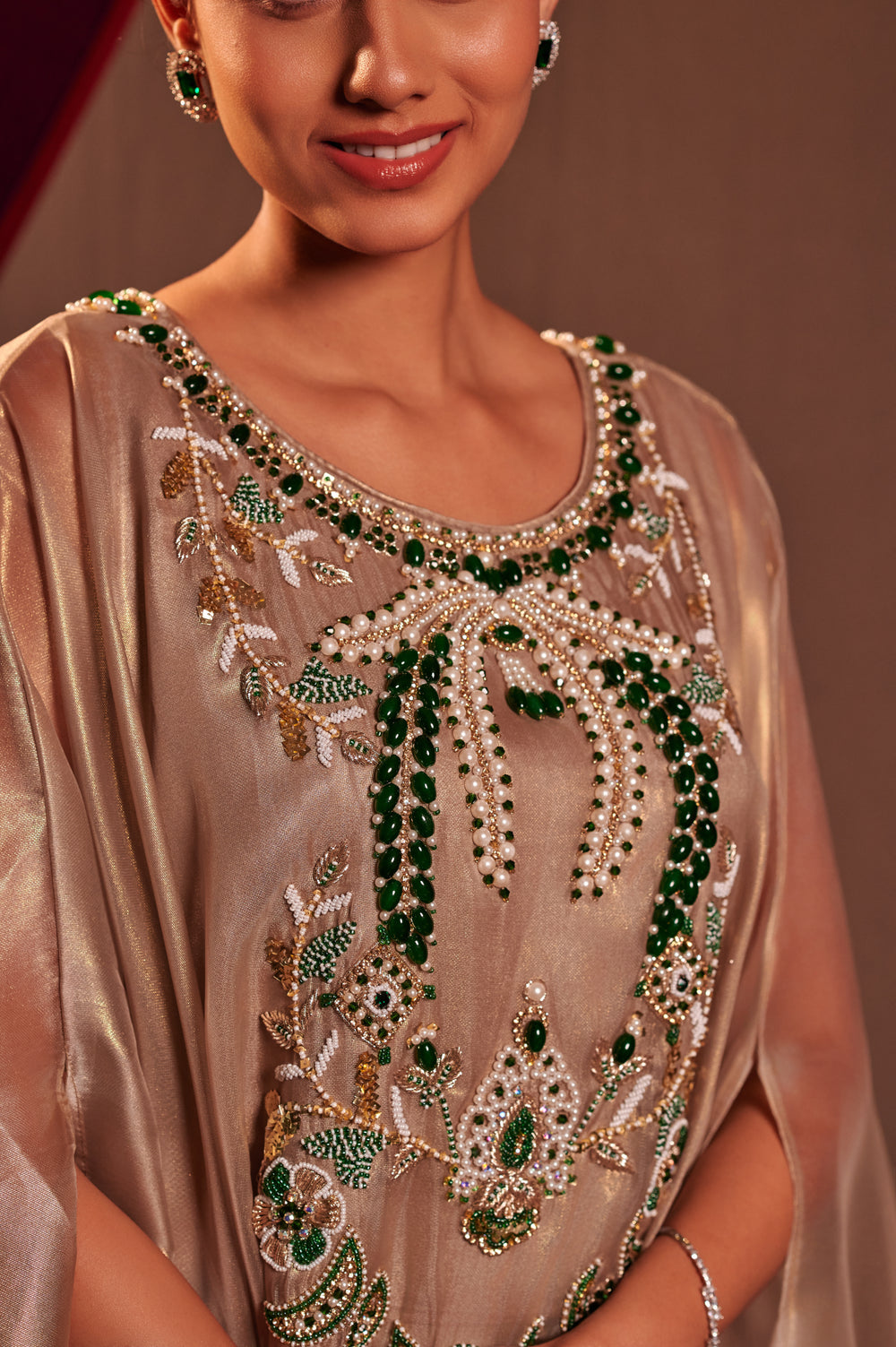Emerald Stonework Kaftan set