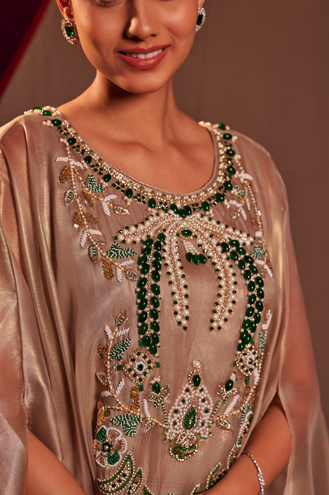 Emerald Stonework Kaftan set