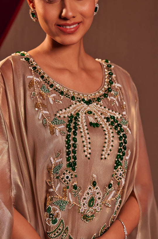 Emerald Stonework Kaftan set