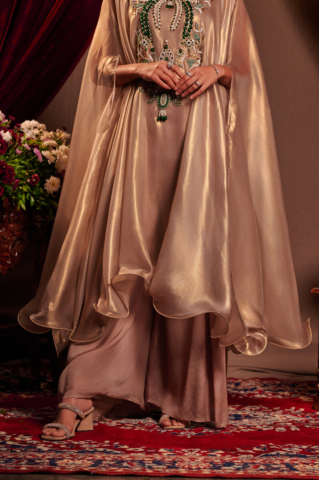 Emerald Stonework Kaftan set