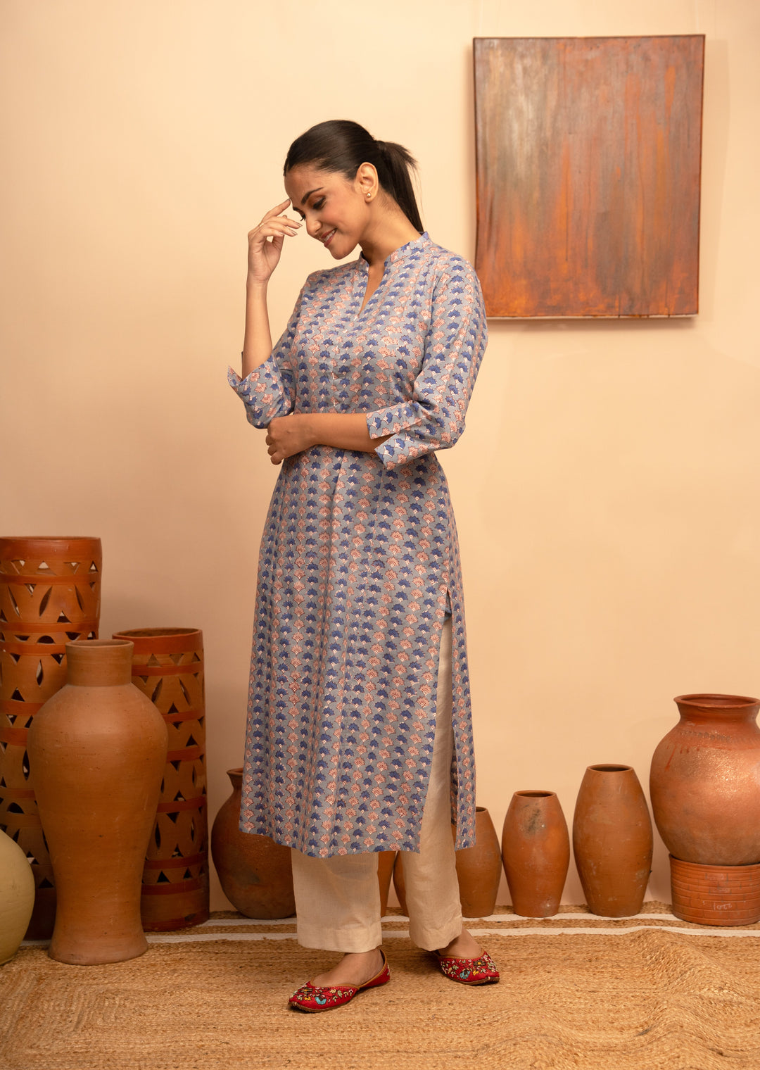Women’s Block-Printed Regular Fit Kurta - Arya collection