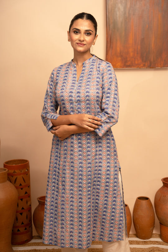 Women’s Block-Printed Regular Fit Kurta - Arya collection
