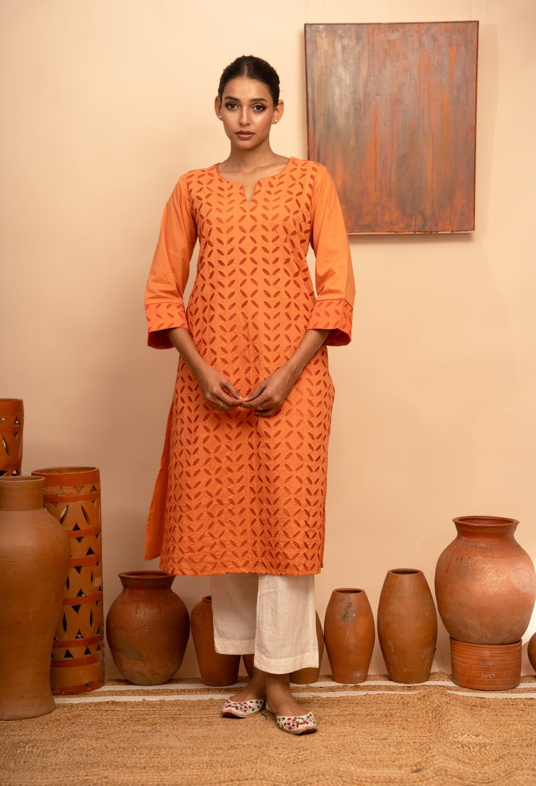 Women’s Handcrafted Appliqué Regular Fit Kurta