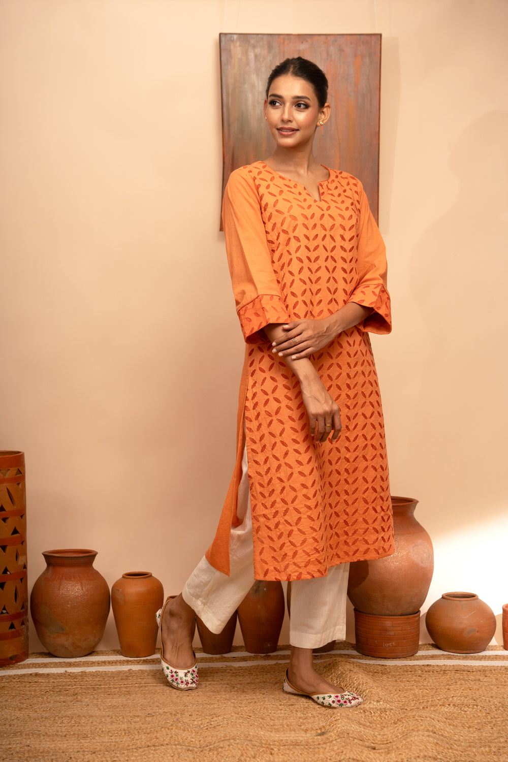 Women’s Handcrafted Appliqué Regular Fit Kurta