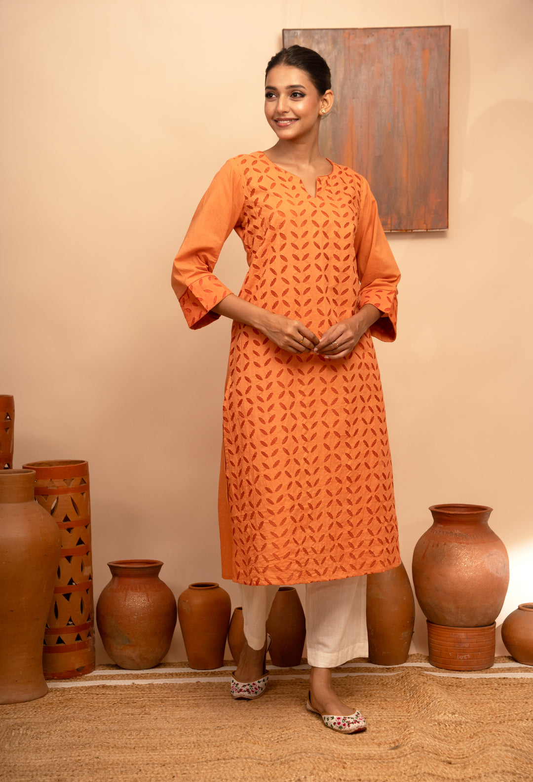 Women’s Handcrafted Appliqué Regular Fit Kurta