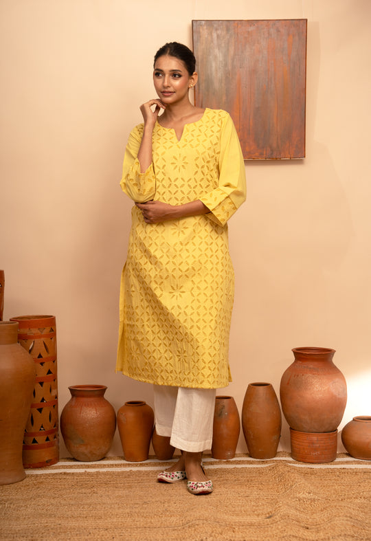 Women’s Handcrafted Appliqué Regular Fit Kurta