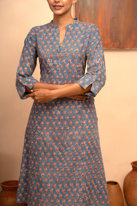 Women’s Block-Printed Regular Fit Kurta - Arya collection