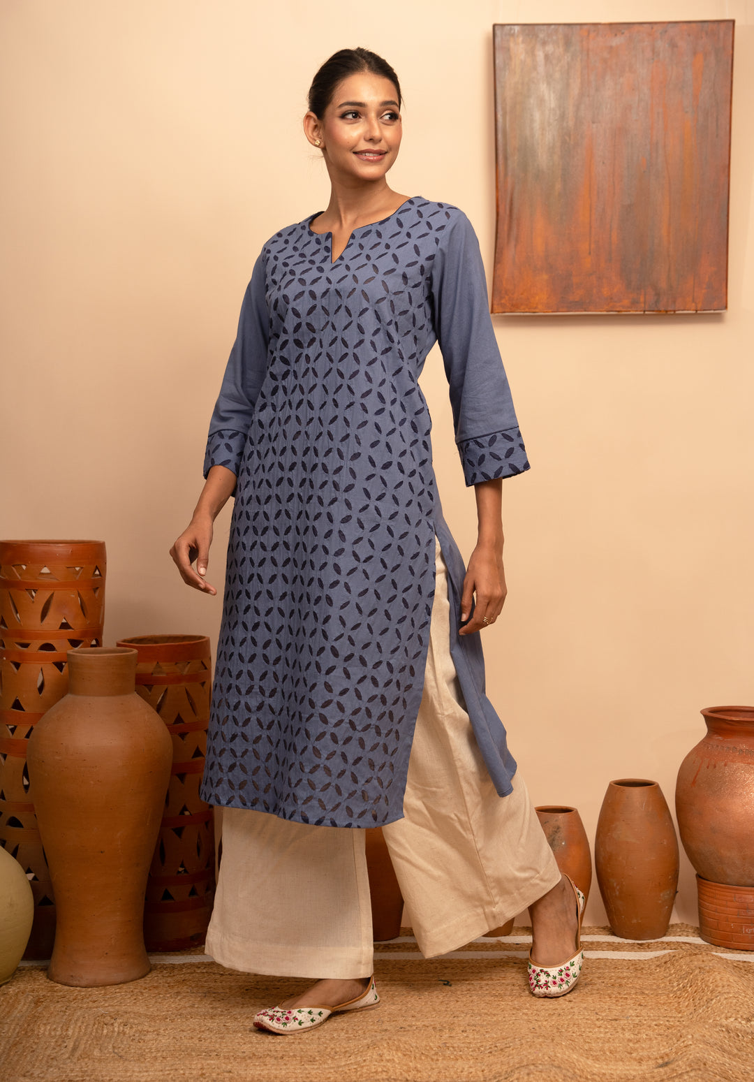 Women’s Handcrafted Appliqué Regular Fit Kurta