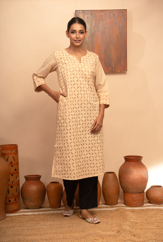 Women’s Handcrafted Appliqué Regular Fit Kurta