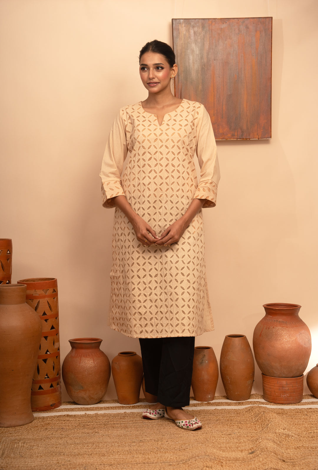 Women’s Handcrafted Appliqué Regular Fit Kurta