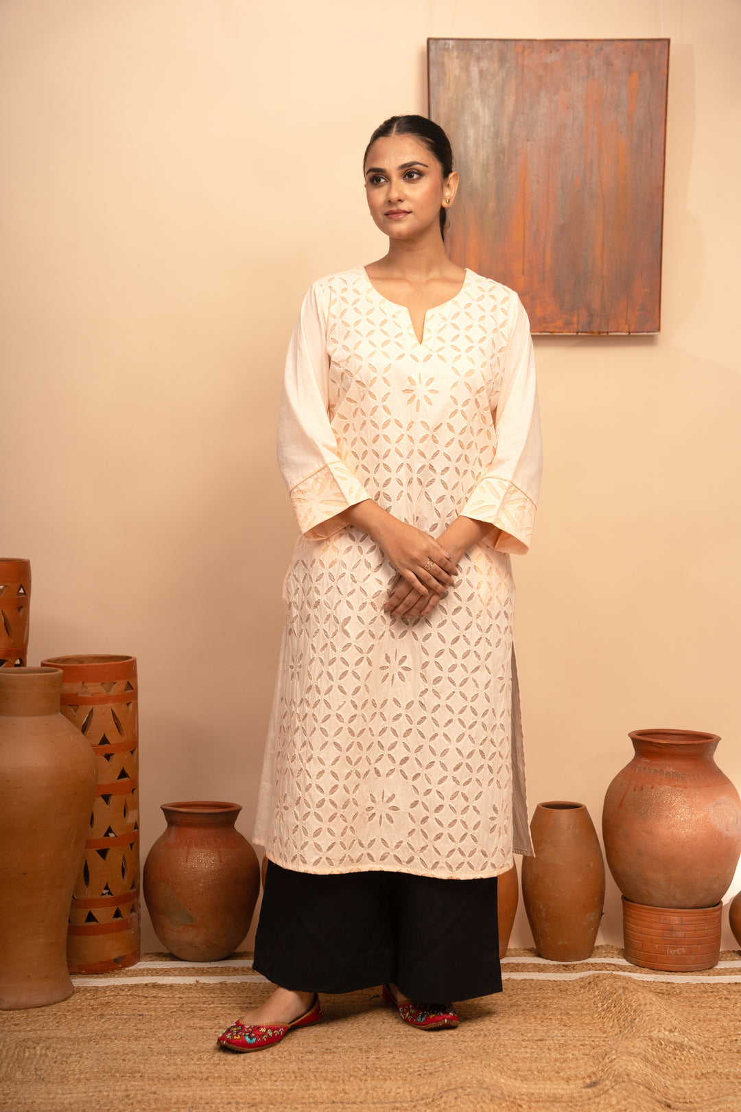 Women’s Handcrafted Appliqué Regular Fit Kurta