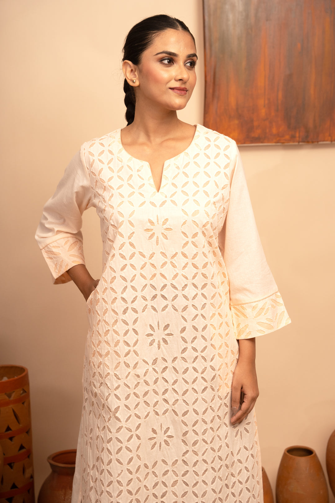 Women’s Handcrafted Appliqué Regular Fit Kurta