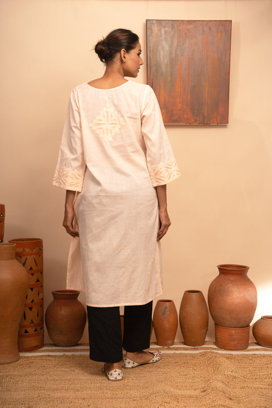 Women’s Handcrafted Appliqué Kurta with Yoke - Arya collection