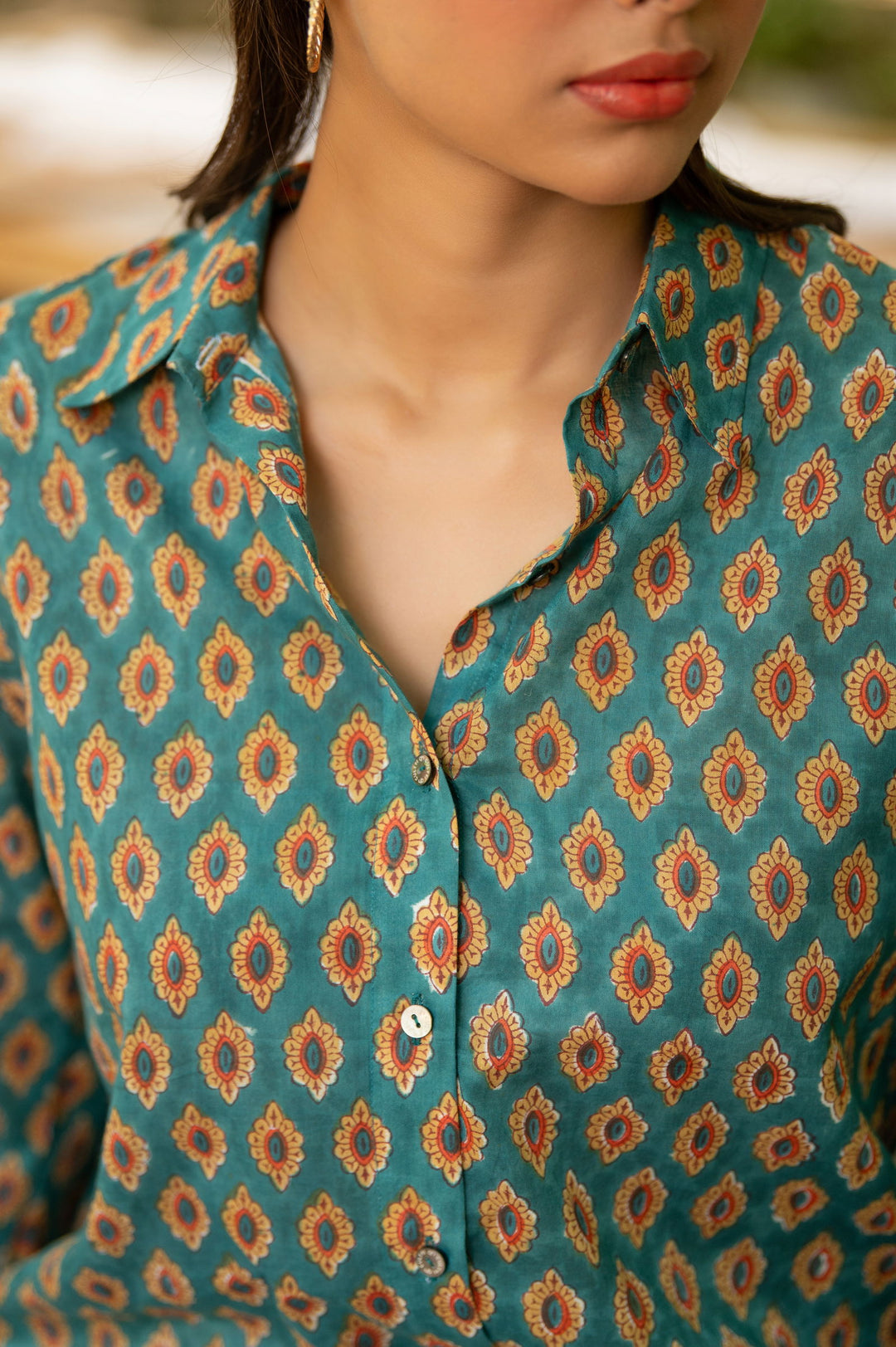 Green Printed Shirt - Cult91