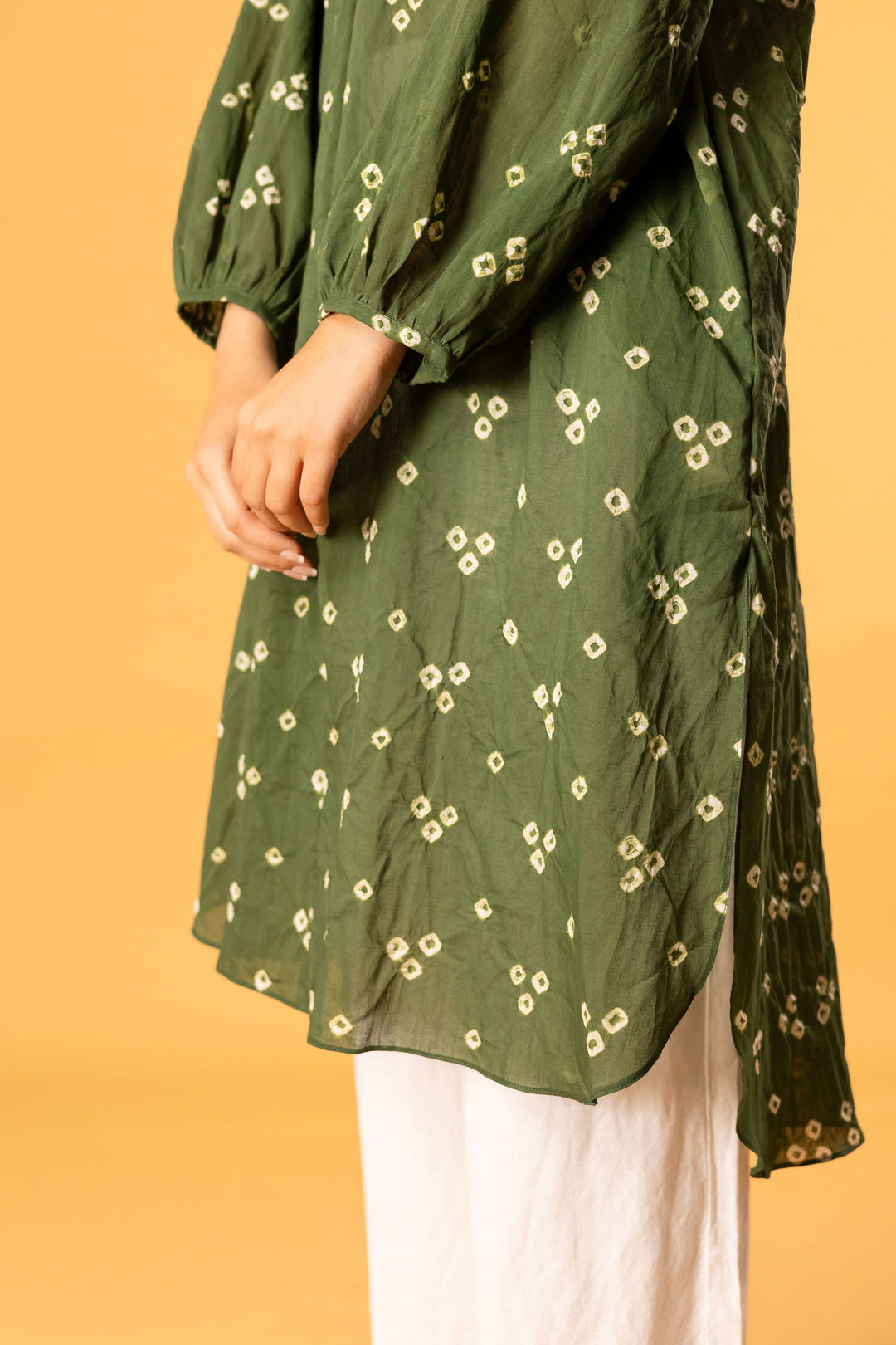 Green bandhani summer tunic - Cult91