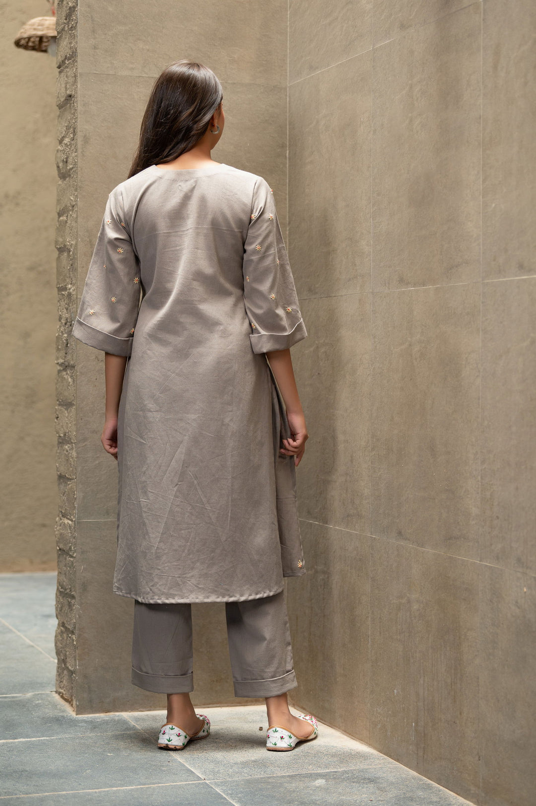 Grey Cotton Flex Kurta Set - Cult91