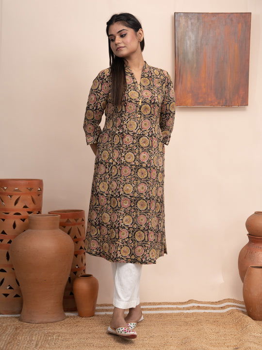 Handloom Cotton Kalamkari Kurta - Cult91