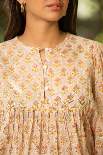 Peach Floral Top - Cult91