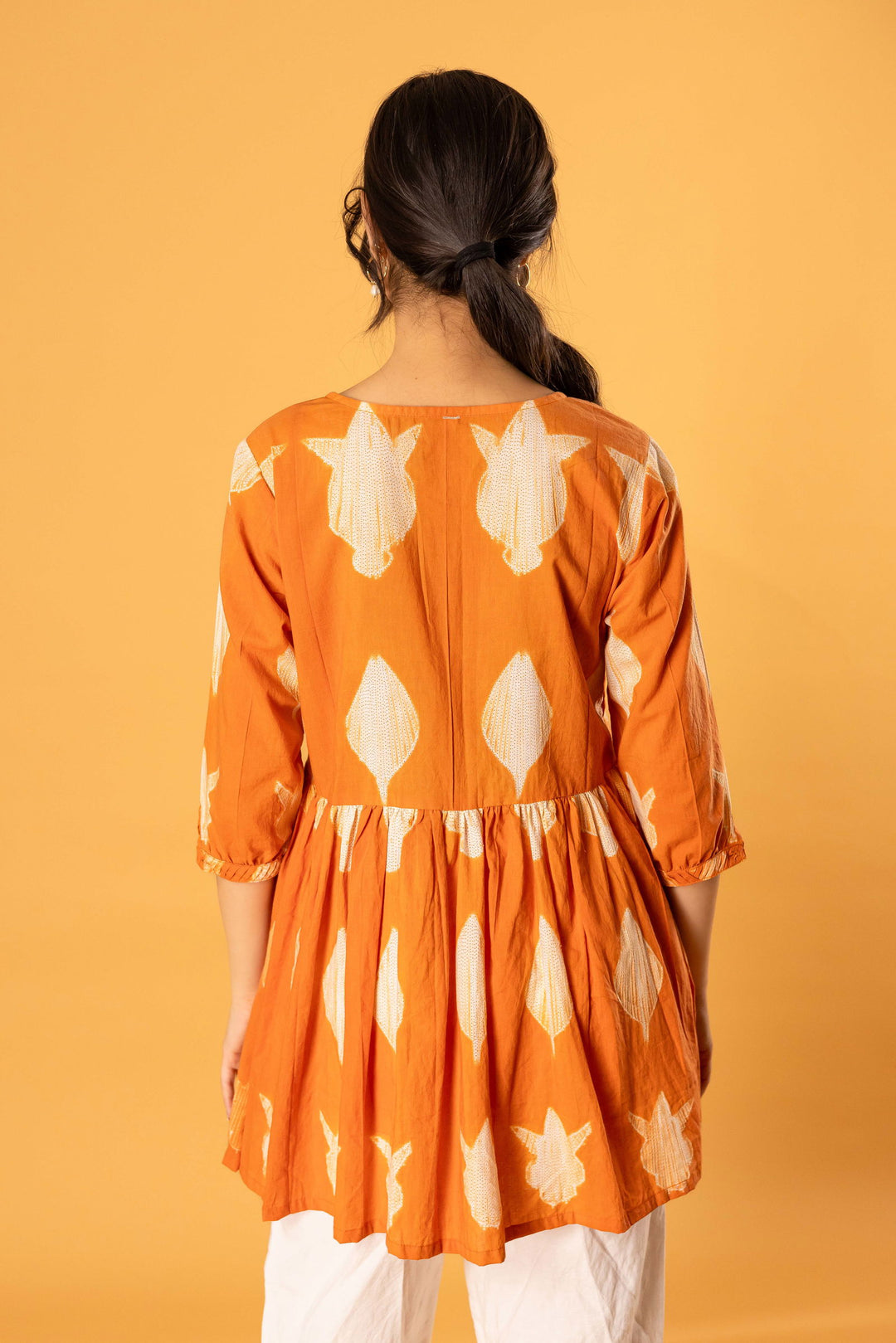 Plus Pintucks Top- Orange - Cult91