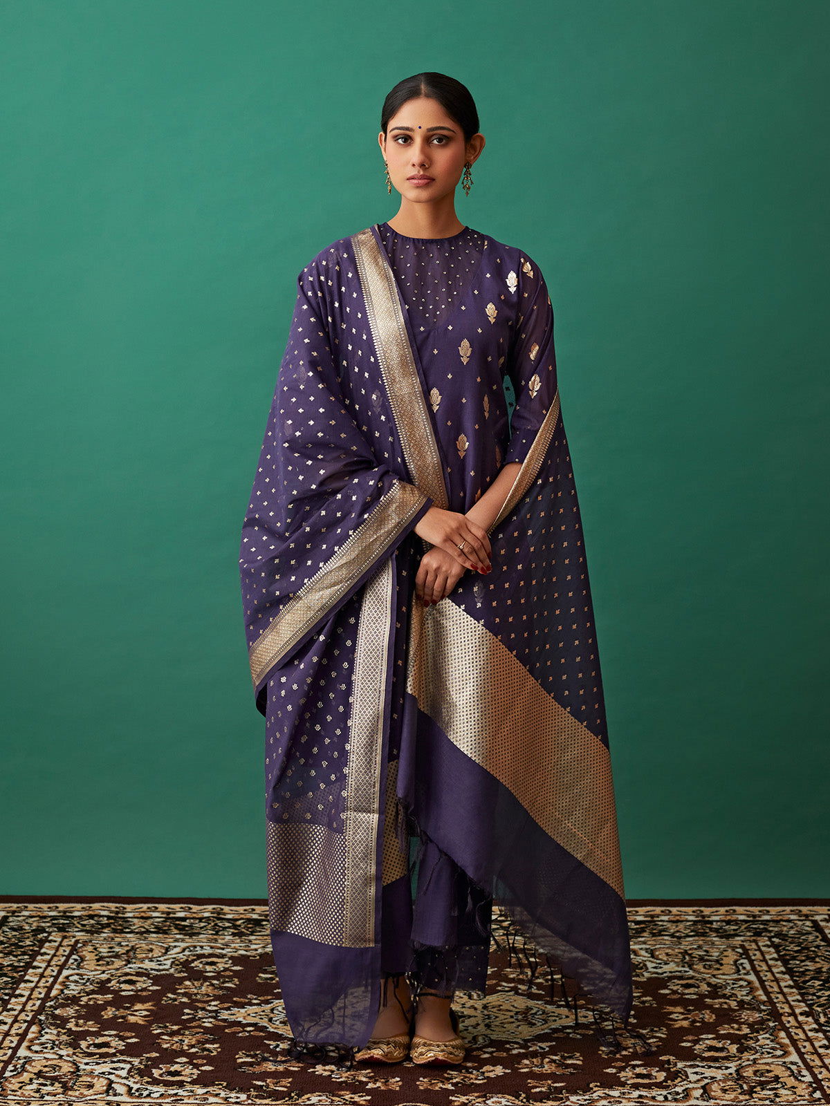 Purple Banarasi Suit - Cult91