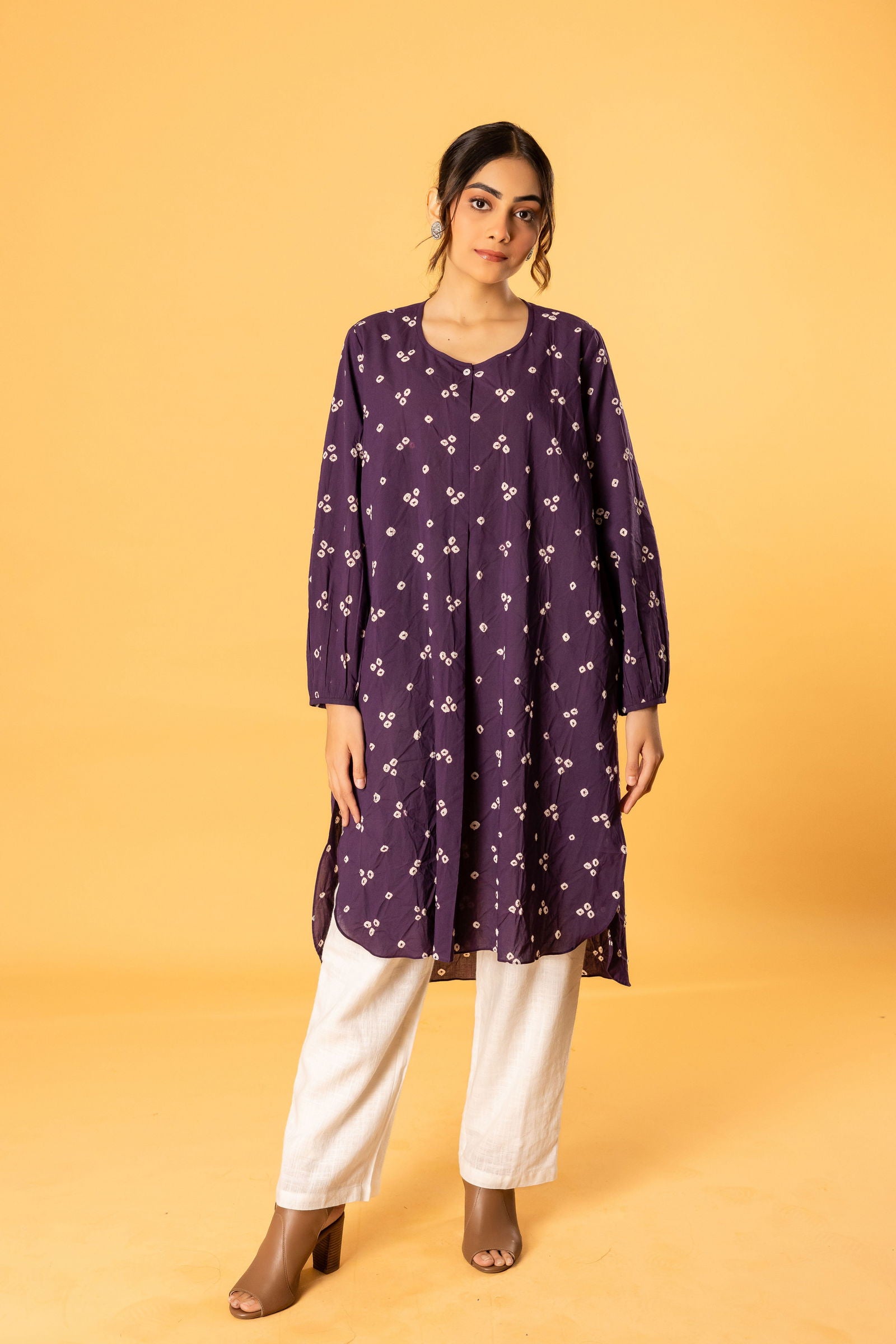 Purple bandhani summer tunic - Cult91