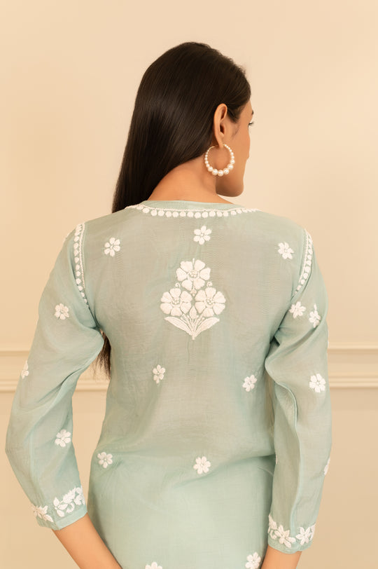 Sea Green Chikankari Kurta