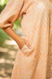 Peach Buttoned Dress