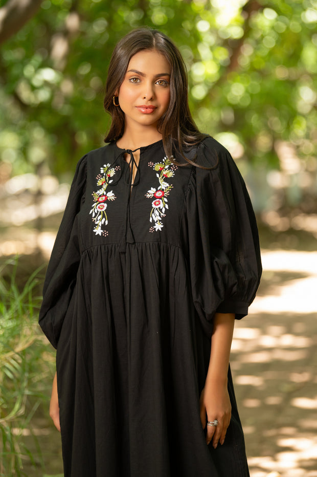 Black Embroidered Dress